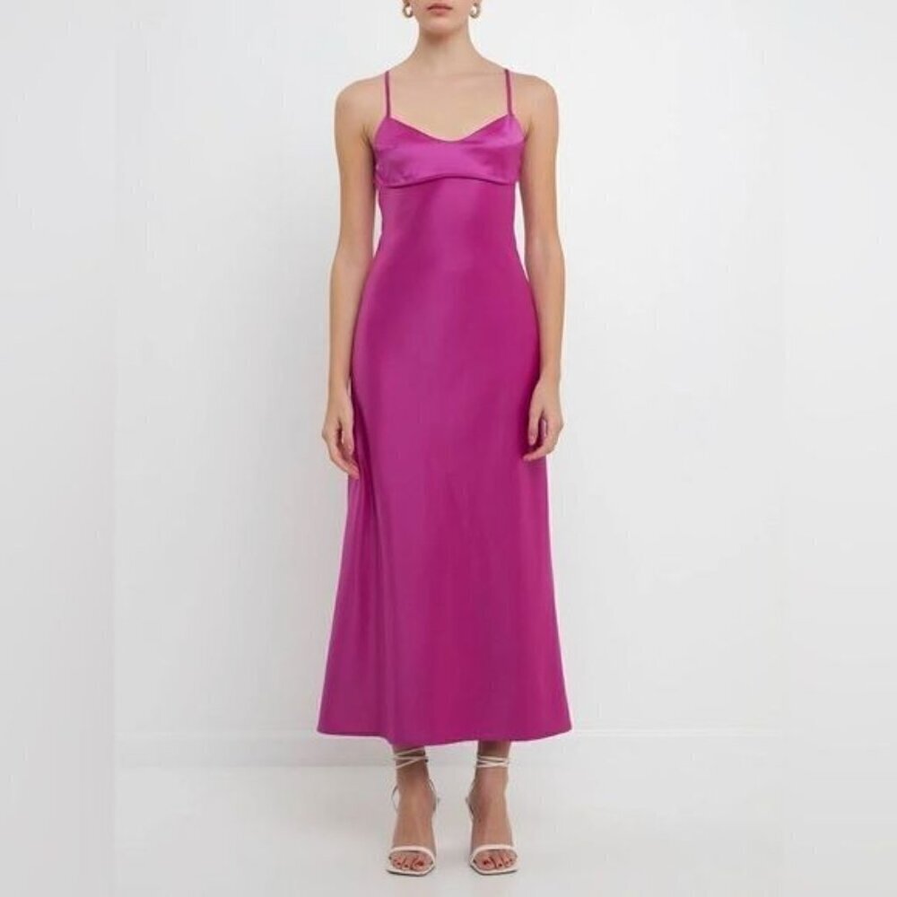 NTW Authentic Endless Rose Cut Out Detail Satin Maxi Dress